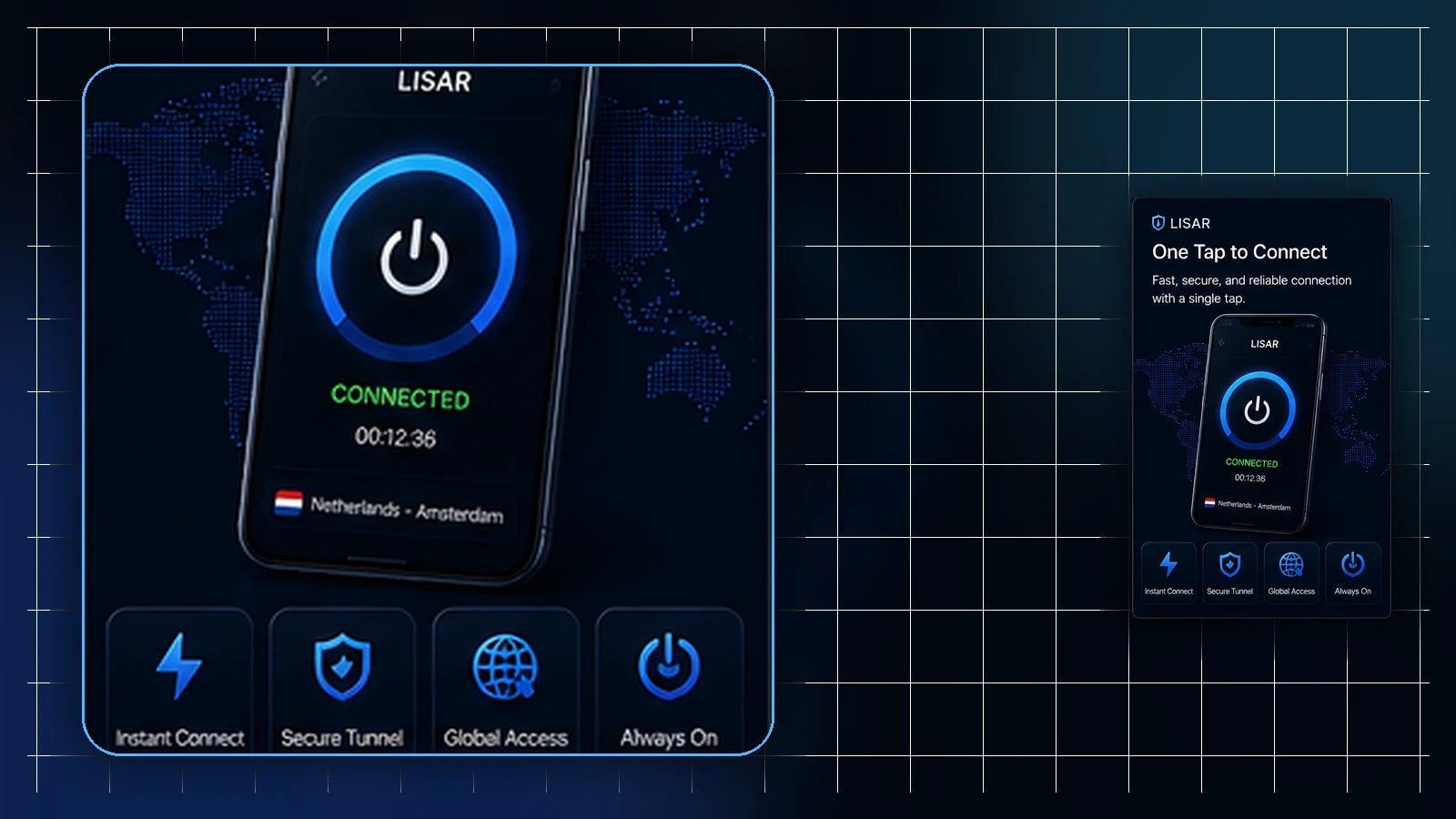 Split illustration comparing one personal device with a single profile to a team of devices, each with its own profile, connected to a planning node and checklist.