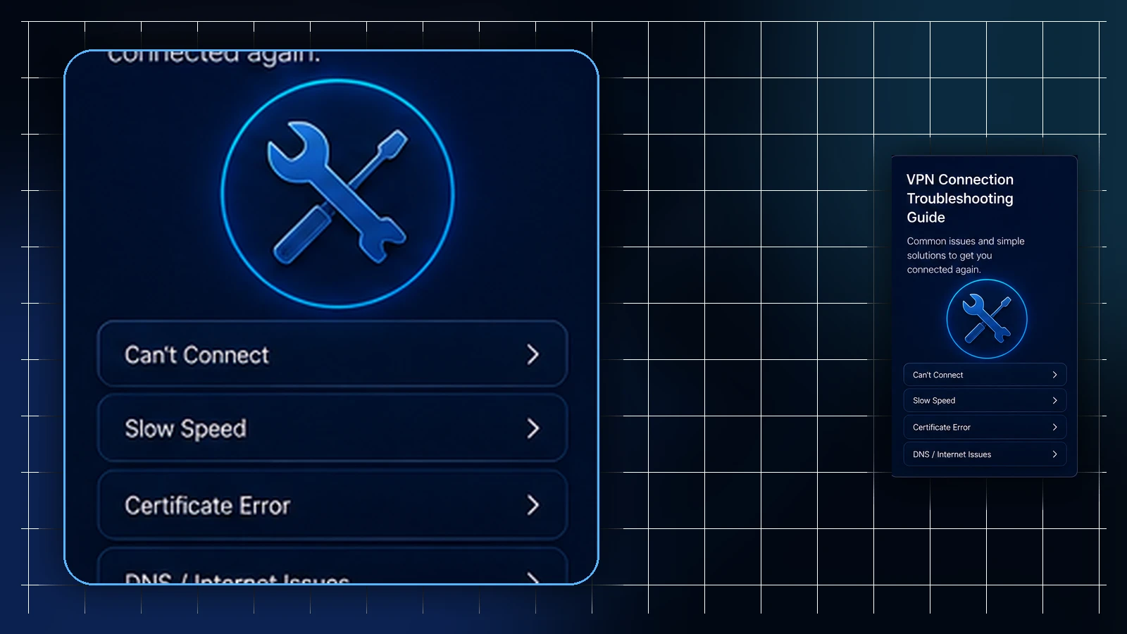 Illustration of a first-time confirmation checklist beside a device showing a connected indicator, with a small note that account and security checks still belong to the services themselves.