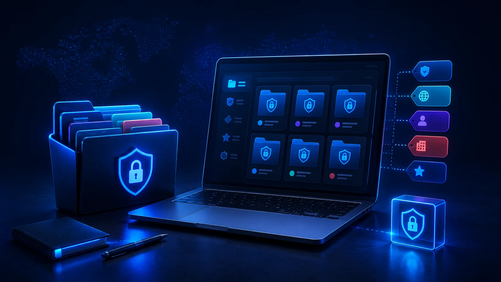 An organized VPN workspace groups profile files into clearly separated folders and categories.