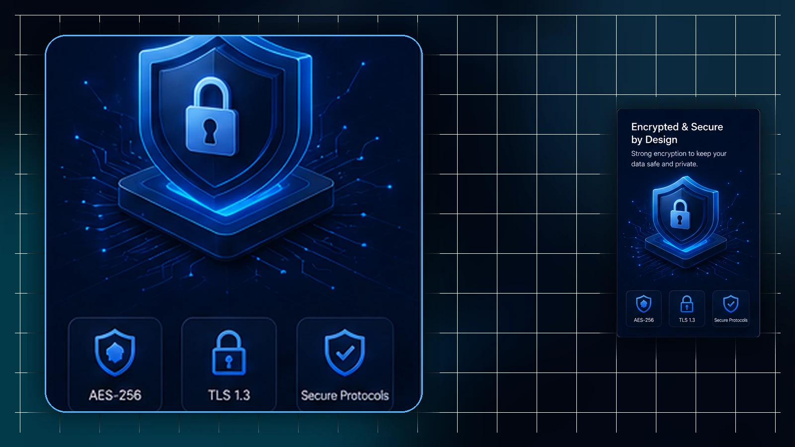 Illustration of a sign-in card receiving several equal signals — account history, device, location change, network, payment region — leading through a calm verification step back to normal use.