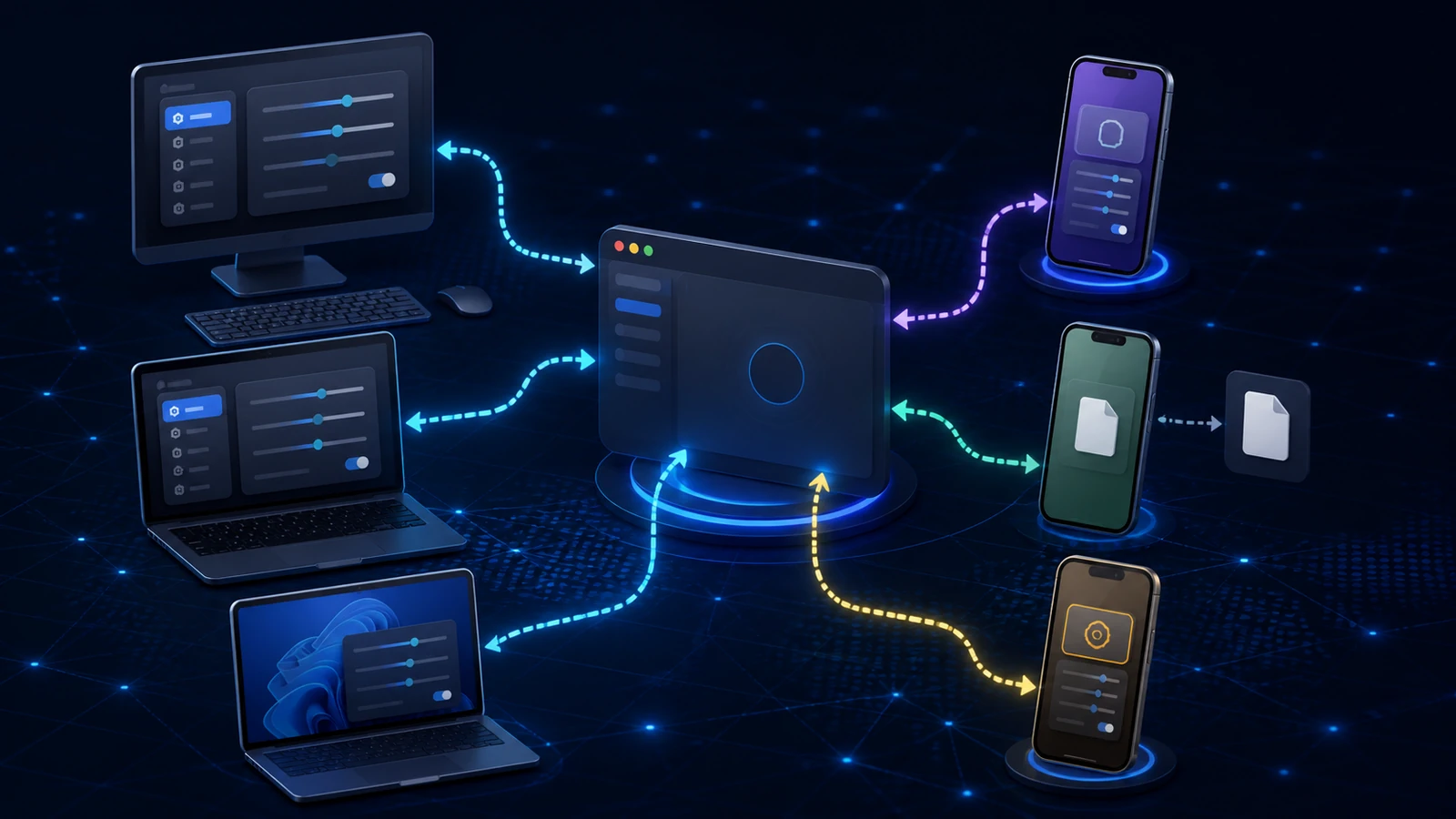 Illustration of different Lisar setup paths across desktop and mobile operating systems
